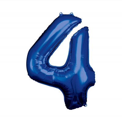 Balónek fóliový 88 cm číslo 04 modrý Albi Albi