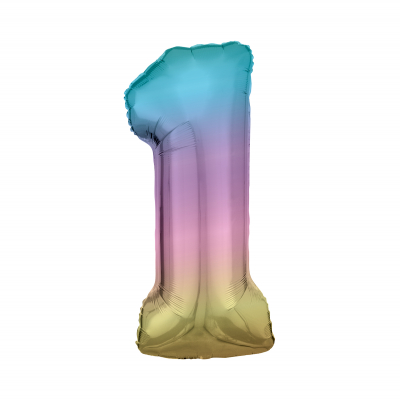 Balónek fóliový 86 cm číslo 01 pastelový Albi Albi