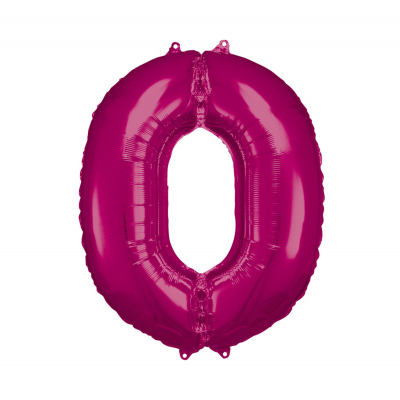 Balónek fóliový 88 cm číslo 0 tm.růžový Albi Albi