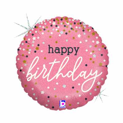 Balónek fóliový Happy Birthday Kolo rose gold Albi Albi