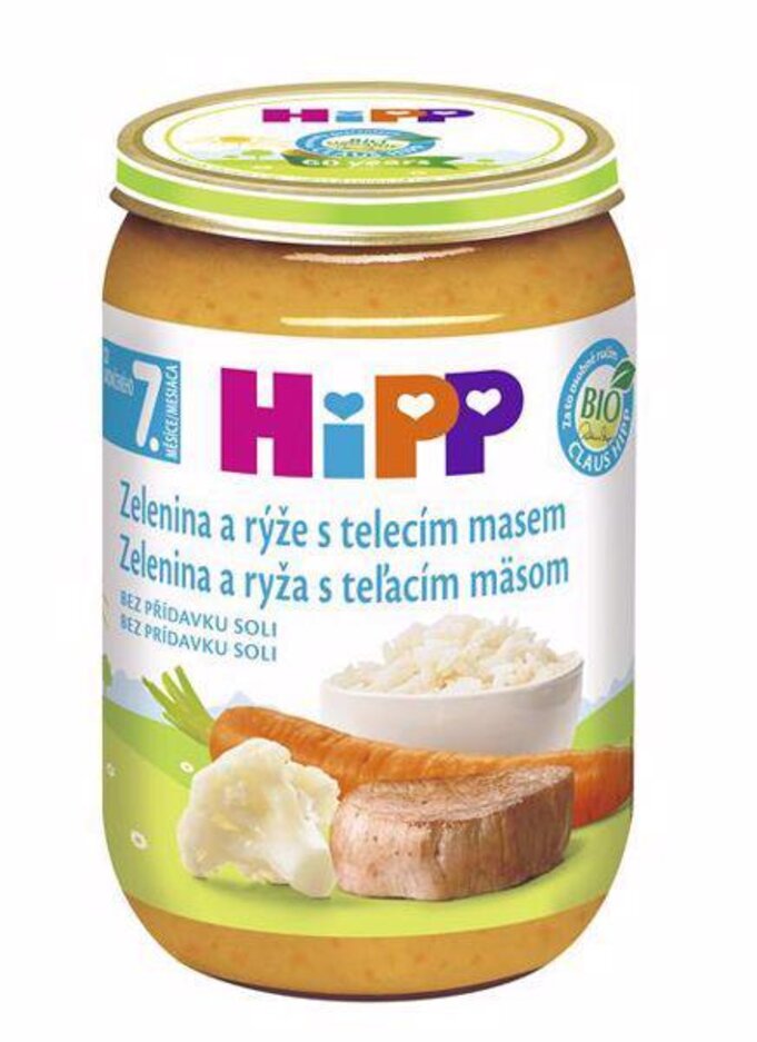 HiPP BIO zelenina s rýží a telecím masem 220 g HiPP