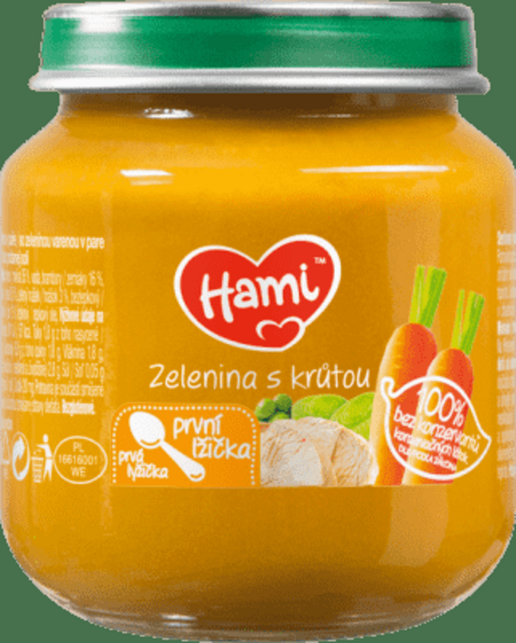 Hami Zelenina s krůtou první lžička 125 g Hami