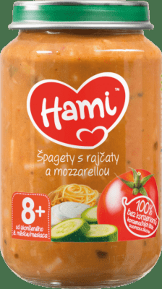 HAMI Špagety s rajčaty a mozzarelou (200 g) - zeleninový příkrm Hami