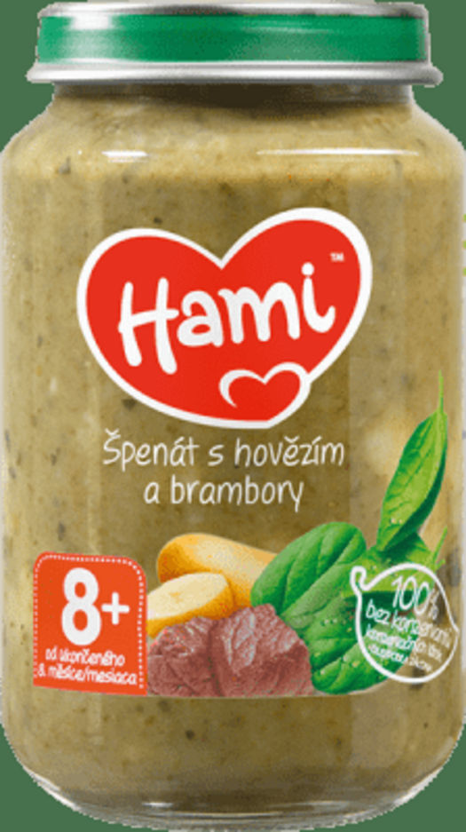 Hami Špenát s hovězím a brambory 200 g Hami