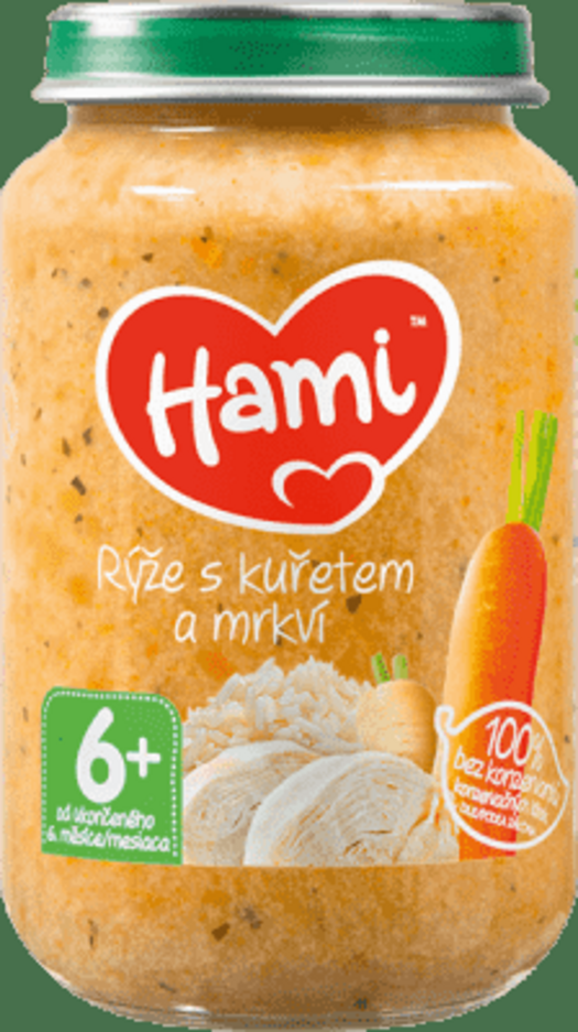 Hami Rýže s kuřetem a mrkví 6+ 200 g Hami