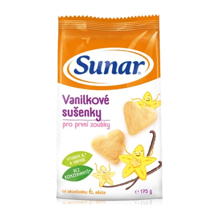 Sunárek Vanilkové sušenky pro první zoubky 175g Sunar