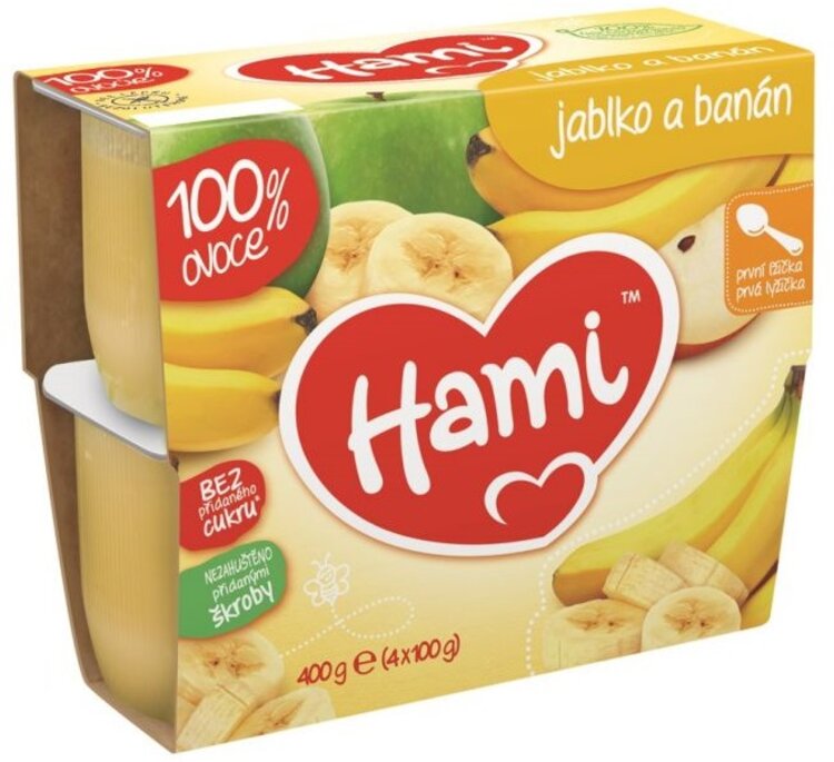 Hami Jablko a banán 4 x 100 g Hami