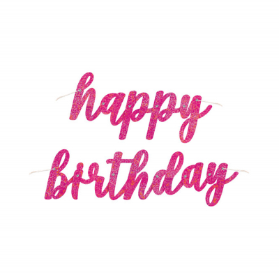 Banner Happy Birthday růžový Albi Albi