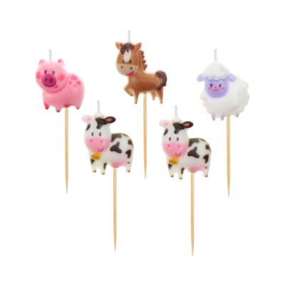 Svíčky dortové zvířátka z farmy 5 ks Albi Albi