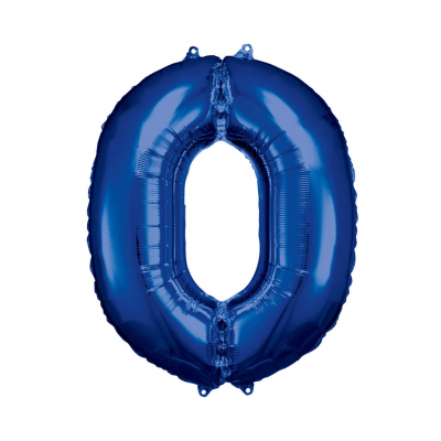 Balónek fóliový 88 cm číslo 0 modrý Albi Albi