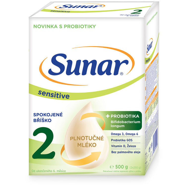 SUNAR Sensitive 2 Mléko pokračovací 500 g