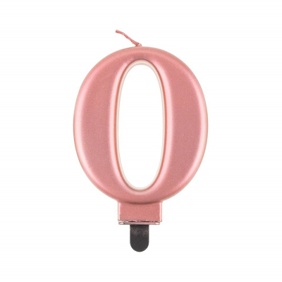 Svíčka dortová rose gold číslo 0 Albi Albi