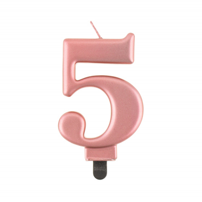 Svíčka dortová rose gold číslo 5 Albi Albi