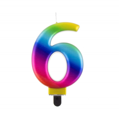 Svíčka dortová duhová číslo 6 Albi Albi