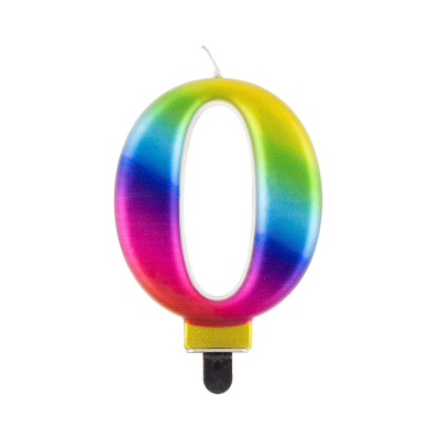Svíčka dortová duhová číslo 0