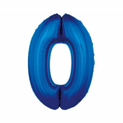 Balónek fóliový 92 cm číslo 0 modrý Albi Albi