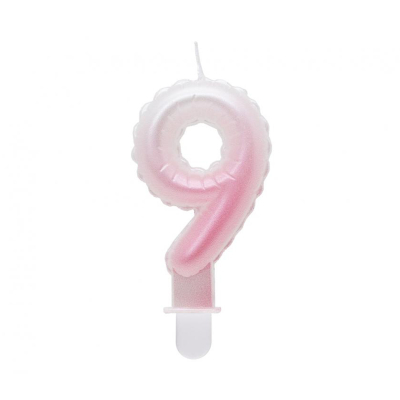 Svíčka dortová růžovo-bílá 9
