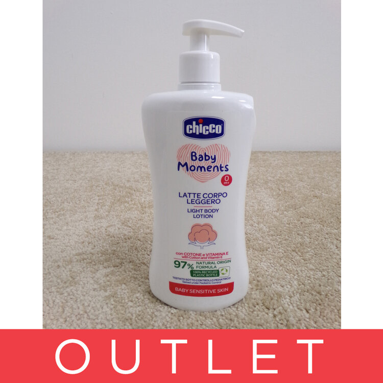 CHICCO Mléko jemné tělové s dávkovačem Baby Moments Sensitive 97 % přírodních složek 500 ml Chicco