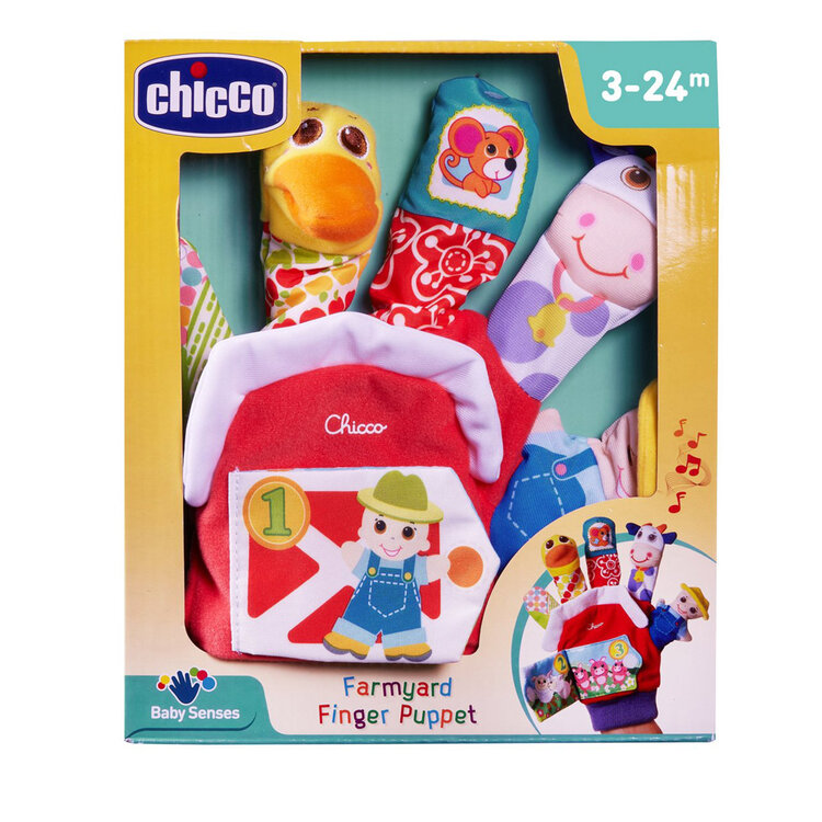 CHICCO Maňásek na ruku se zvuky Farma 3m+ Chicco