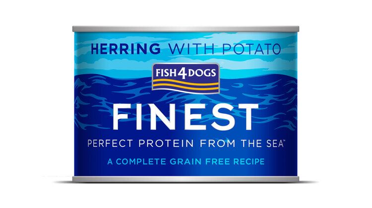 FISH4DOGS Konzerva pro psy Finest sleď s bramborami 185 g FISH4DOGS