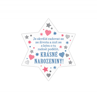 Plaketka hvězda - Narozeniny Albi Albi