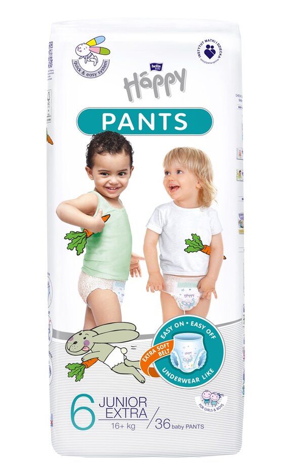 BELLA HAPPY Kalhotky plenkové jednorázové Junior extra 36 ks (16+ kg) Bella Baby Happy