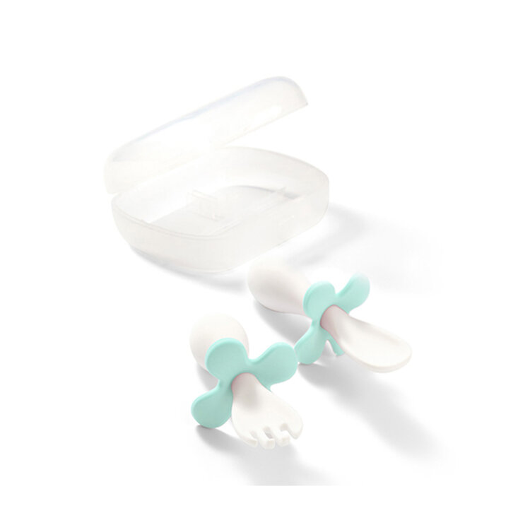 BABYONO Lžička a vidlička s pouzdrem mint 12m+ BabyOno