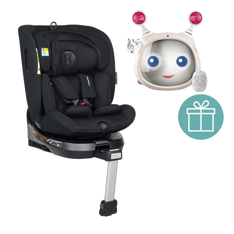 PETITE&MARS Autosedačka Twistguard Pro i-Size Black Air 40-150 cm + Zrcátko Oly Beige 0m+ Petite&Mars