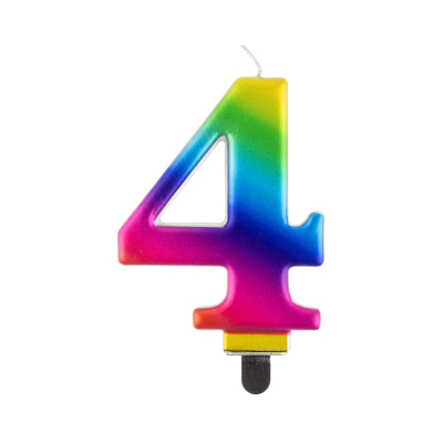 Svíčka dortová duhová číslo 4 Albi Albi