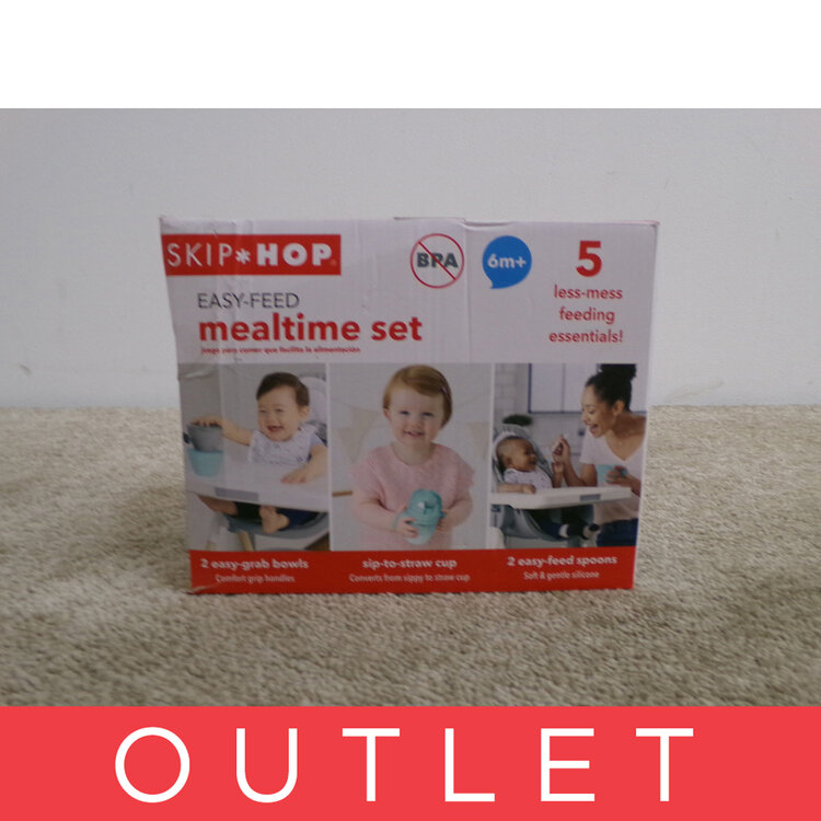 SKIP HOP Set jídelní s hrníčkem 5 ks Easy-Feed Mealtime Set Teal/Grey 6m+ Skip Hop
