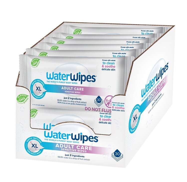 12x WATERWIPES Ubrousky vlhčené Adults bez obsahu plastů 30 ks ( 360 ks ) Waterwipes