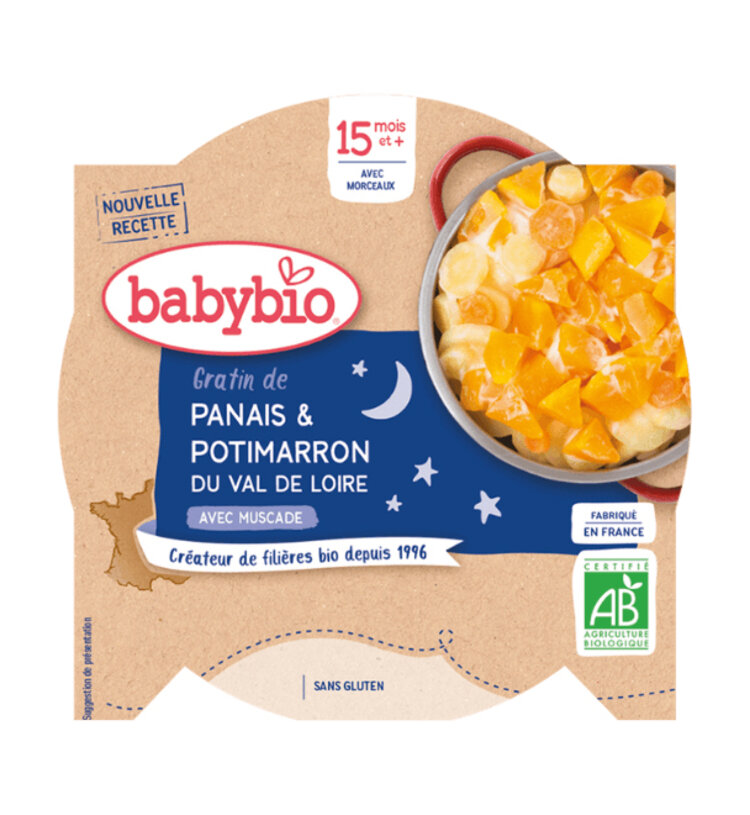 EXP: 18.12.2024 BABYBIO Večerní menu gratinovaný pastinák 260 g Babybio