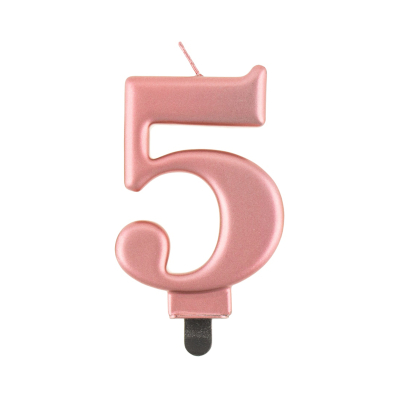 Svíčka dortová rose gold číslo 5 Albi Albi