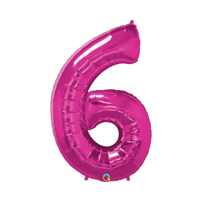 Balónek fóliový 92 cm růžový číslo 6 Albi Albi