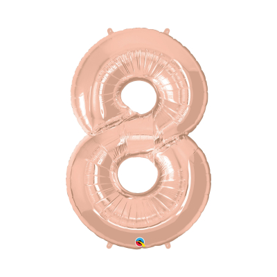 Balónek fóliový 92 cm rose gold číslo 8 Albi Albi
