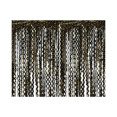 Závěs na dveře černý se zlatými hvězdičkami vlnitý Albi Albi