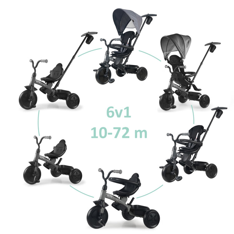 QPLAY Tříkolka Elite Platinum Grey