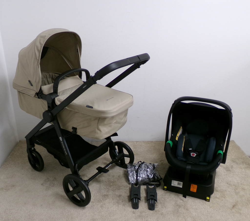 KINDERKRAFT Kočárek kombinovaný 4v1 Newly Classic Beige + Mink PRO Kinderkraft