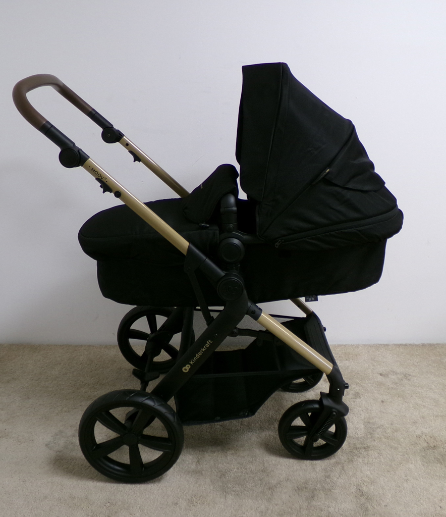 KINDERKRAFT Kočárek kombinovaný Moov 2 3v1 Pure Black - pěnová kola Kinderkraft