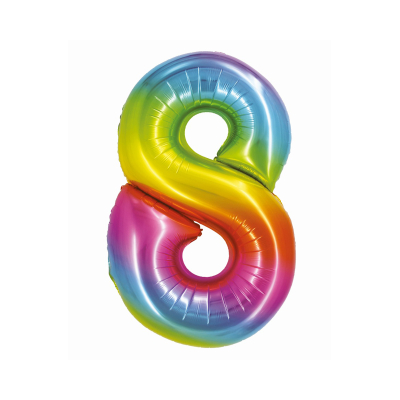 Balónek fóliový 76 cm duhový číslo 8 Albi Albi