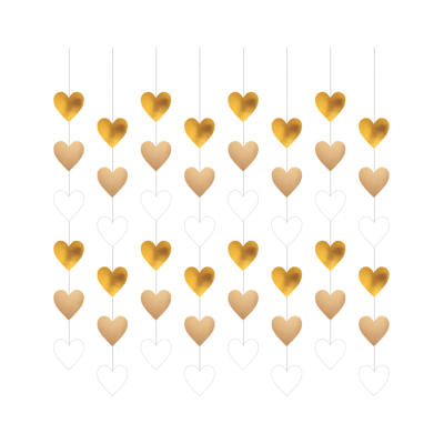 Závěsná srdíčka zlatá 8 ks Albi Albi