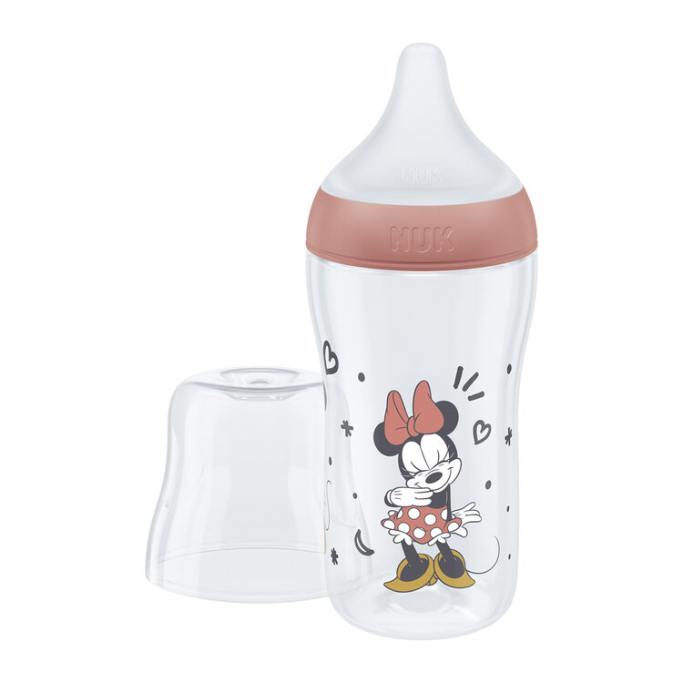 NUK Láhev kojenecká Mickey s kontrolou teploty Perfect Match 260 ml červená Nuk