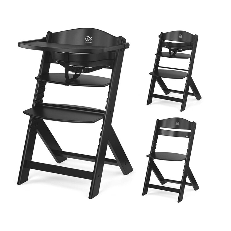 KINDERKRAFT Židlička jídelní Enock Black Kinderkraft