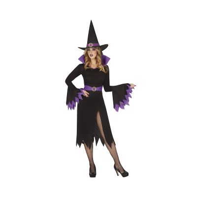 Kostým Čarodějka s kloboukem černo-fialová vel. L Albi Albi