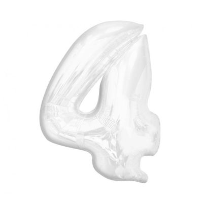 Balónek fóliový 92 cm bílý číslo 4 Albi Albi