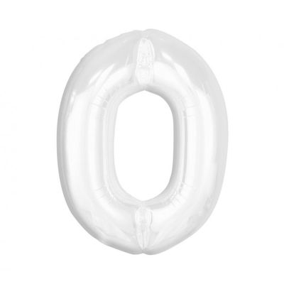 Balónek fóliový 92 cm bílý číslo 0 Albi Albi