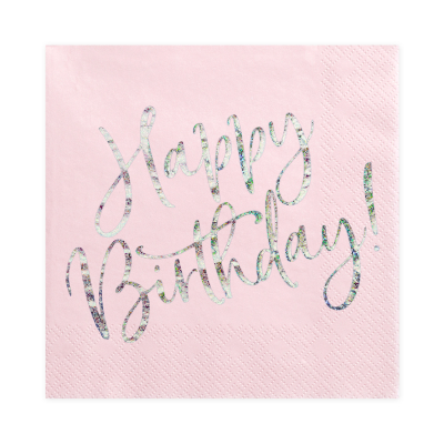 Ubrousky Happy Birthday! světle růžové 20 ks Albi Albi