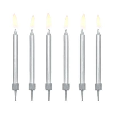 Svíčky dortové stříbrné 6 ks Albi Albi