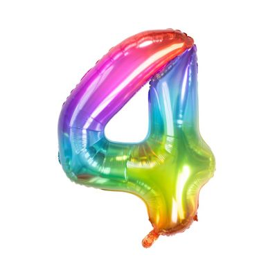 Balónek fóliový 85 cm duhový číslo 4 Albi Albi