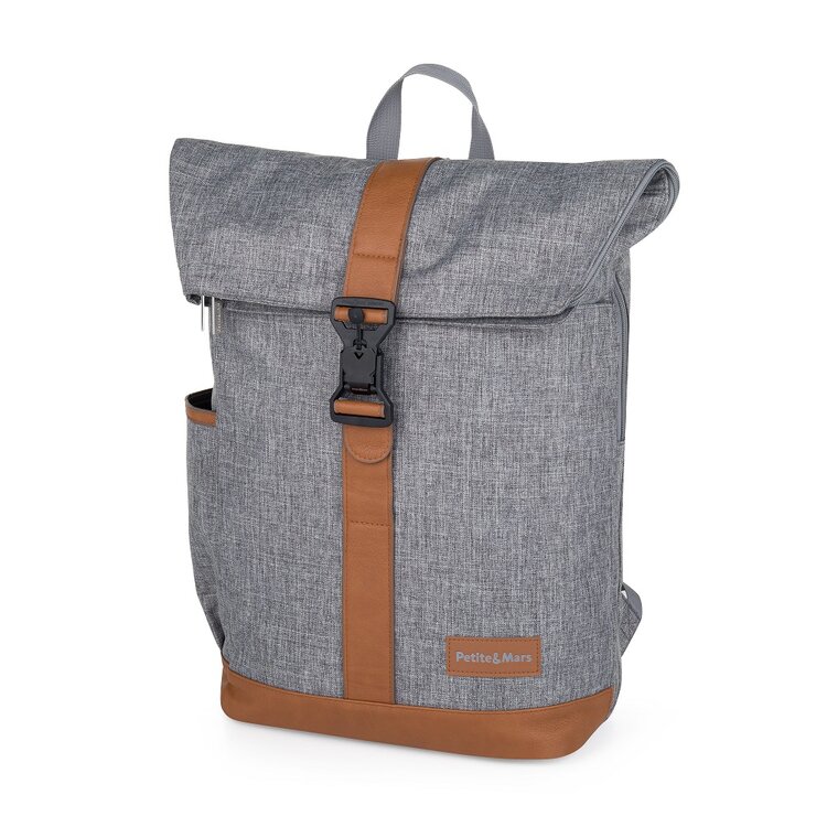 PETITE&MARS Batoh přebalovací na kočárek Jackob Ultimate Grey Petite&Mars